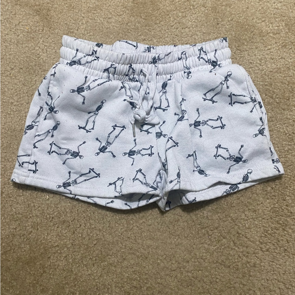 Comfy Skeleton Print Graphic Pajama Shorts